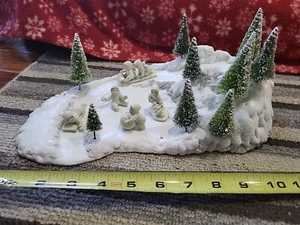 Dept 56 Snow Babies Miniature Winter Play Figurines And Sled Hill Pewter Metal - Picture 1 of 16
