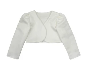 Baby Girls Cream Bolero Long Sleeve Cardigan Wedding Formal Christening Party - Picture 1 of 2