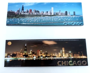 Calamite frigorifero vintage Chicago Skyline grafica fuori mano made USA (2) - Foto 1 di 4