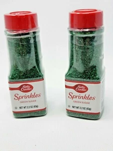 Betty Crocker Decorating Decors Green Sugar Sprinkles 2.2 Ounces LOT of 2 - Picture 1 of 2