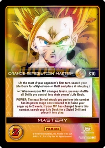 Dragon Ball Z TCG Awakening S10 Orange Retribution Mastery Hi-Tech Rainbow Foil - Picture 1 of 2