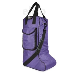 LONG BOOT BAG PURPLE. by ELICO EQUESTRIAN LEATHER BOOT BAG RIDING *FREE POSTAGE* - Picture 1 of 3
