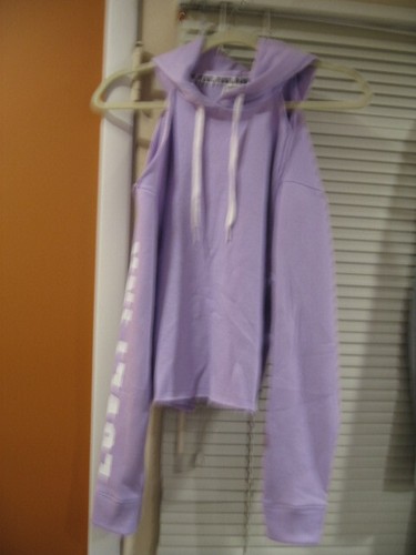 UNDERCOVER Felpa con cappuccio donna ROSA Victorias Secret tagliata a spalla fredda XS nuova con etichette