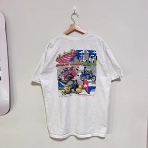 Vintage Honda Racing Dallas Skyline Texas weißes T-Shirt Herren Größe XL Y2K - Bild 1 von 6