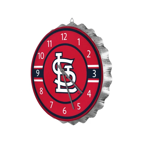 St Louis Cardinals Logo Bottlecap Clock Metal - Man Cave Office Decor NEW Cover