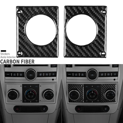 Cubierta de interruptor de clima de CA de consola de fibra de carbono real para Chevrolet Malibu 2008-2012 Foto 1 de 4