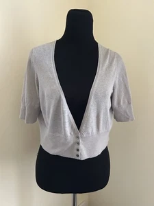 Gap Sz L cropped cardigan vintage linen cotton Summer 07 - Picture 1 of 7