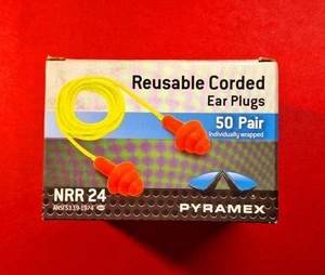 Pyramex #RP3001 wiederverwendbare Ohrstöpsel mit Kabel - offene Box - 33 Stück, einzeln verpackt - Bild 1 von 8