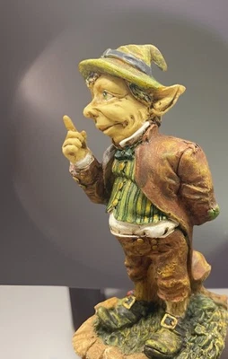 De colección JTS Int 2001 Duende Estrella En Traje Naturaleza con Ladybug & Mushrooms Stat Foto 1 de 4