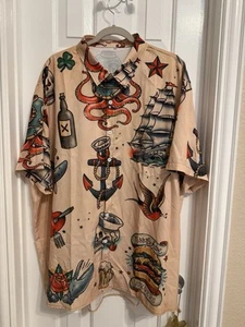 Summer Tattoos Hawaiian Shirts Button Down, Summer Beach Short Sleeve 3XL 3.26 8 - Picture 1 of 18