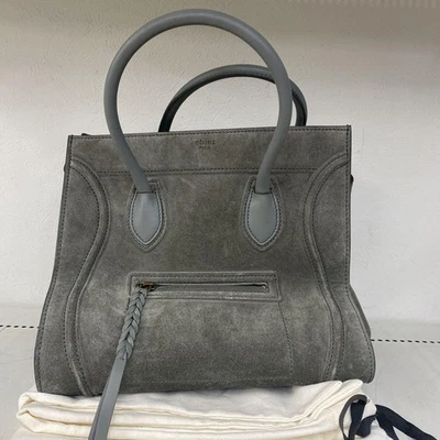 Bolso Bandolera Celine Luggage Phantom Phoebe Fiore Verde Gamuza Hombro Foto 1 de 4