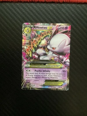 ULTRA RARE Mega M Mewtwo EX 64/162 XY Breakthrough Pokemon TCG Holo Foil - MP - Image 1 of 4