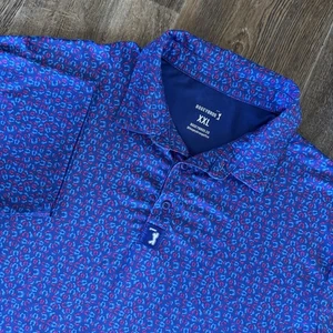 Bogey Bros Polo da Golf Uomo 2XL Blu Modello Footsie Performance Elasticizzata - Foto 1 di 10