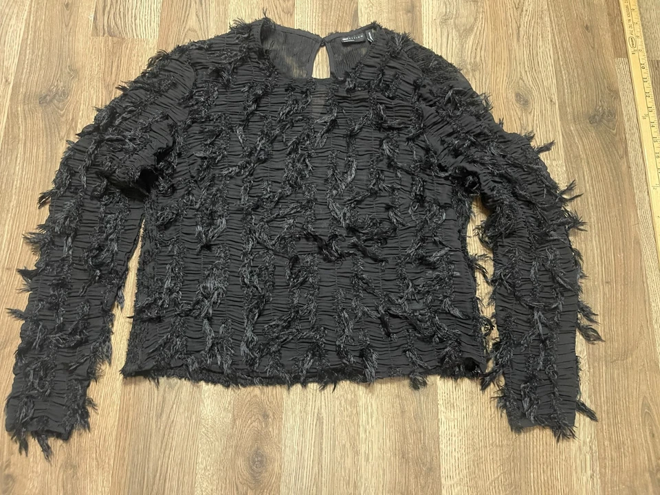 Asos Design Shirt, Women's Size 6, Black, Long Sleeve, See Through - Image 1 of 4