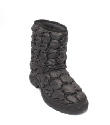 MUJER 44 Negro Botas Hinchadas Pull-On Tobillo Confort Botas 41 / EE. UU. 11 Foto 1 de 4