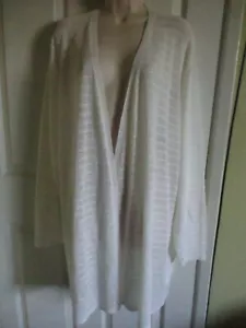 Cárdigan largo a rayas blanco talla 3x Eileen Fisher nuevo con etiquetas $298 - Imagen 1 de 3