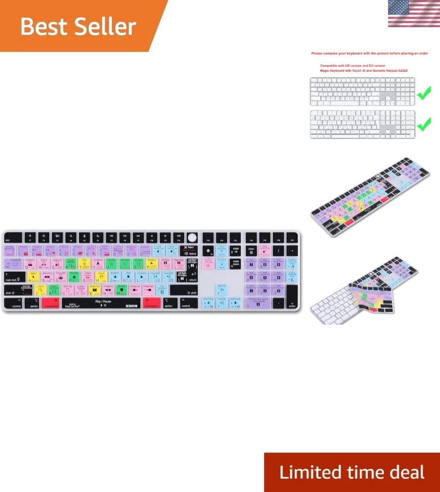 Final Cut Pro Shortcut Keyboard Cover Skin for 2021 Released iMac M1 Magic Ke... - Image 1 of 4