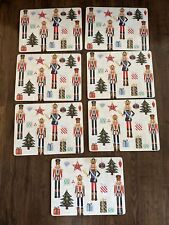 William Sonoma Christmas Holiday Nutcracker Soldiers Corkback Placemats Set 7
