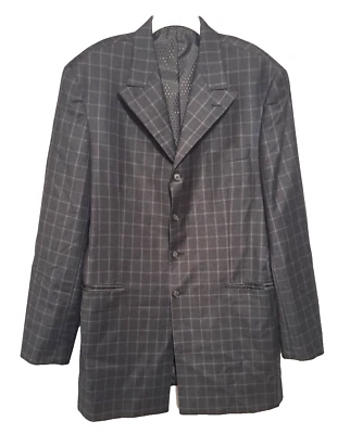 Blazer Steve Harvey Para Hombres 44L Carbón Cuadros Vanquista Negocios Carrera Iglesia Foto 1 de 4