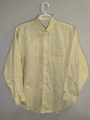 Camisa Brooks Brothers 346 para hombre grande con botones a rayas amarillas Foto 1 de 3