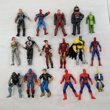 DC Comics Batman Marvel Universe Spiderman Action Figure Lot Loose Superhero 4"