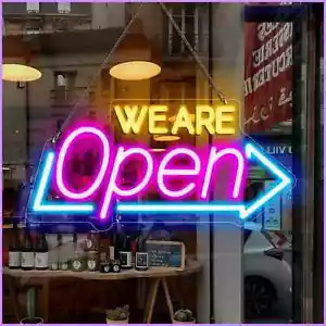 We Are Open Neon Sign Adjustable Brightness LED Neon Light Signs by USB for... - Picture 1 of 3