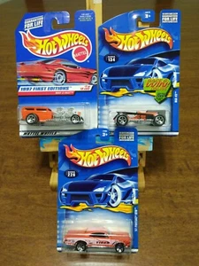 Hot Wheels Lot of 3 Vehicles Way 2 Fast Old #3 & '61 Tiger Pontiac GTO NIP - Picture 1 of 9