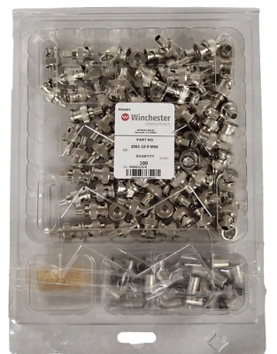 NEW (100 PACK) 2065-10-9 M66 BNC Winchester Crimp Connector Belden 1694A 1695A - image 1 of 3