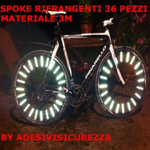 SPOKE ASTE RIFLETTENTI CATARIFRANGENTI BIKE BICI 36 PEZZI SICUREZZA MATERIALE 3M - Imagen 1 de 6