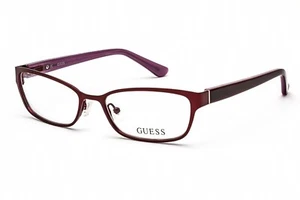 GUESS GU2515 070 Matte Bordeaux Metal Frame Clear Demo Lens Eyeglasses Petit Fit - Picture 1 of 4