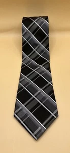Michael Kors Black Plaid Design Men’s NeckTie Tie EUC - Picture 1 of 3