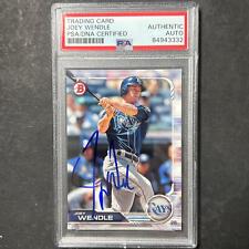 2018 Topps Bowman #3 Joey Wendle Signed Card AUTO PSA/DNA Slabbed Rays