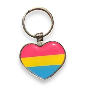 Llavero anillo bandera orgullo pansexual en forma de corazón llavero - Imagen 1 de 4