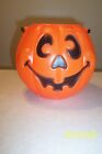 Vintage Halloween Pumpkin Treat Candy Pail Bucket Blow Mold Grand Venture 1997