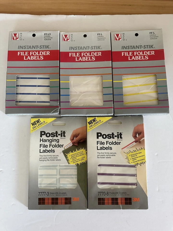 批量 5 包 文件夹标签 (2x 3m post it hanging and 3x instant sticks ) — 第 1/4 张图片