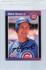1989 Donruss #255 Mark Grace Chicago Cubs Signed Auto *F6822