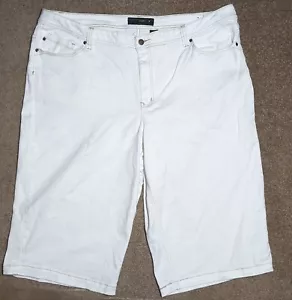 Venezia Plus Women Size 26 Denim Pants White Brown Embroidery W/Stains - Picture 1 of 14