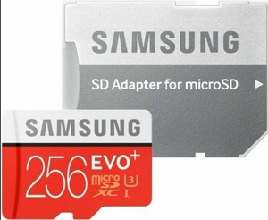SAMSUNG EVO Plus 256GB MicroSD Micro SDXC C10 Flash Memory Card w/ SD Adapter