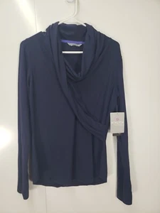 Neu mit Etikett Athleta Damen marineblau Twist Front Langarm Rundhals Activewear Top Größe M  - Bild 1 von 5