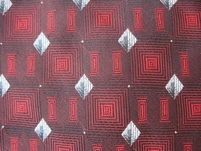 Corbata HUNTER & LORDS INGLATERRA Roja Negra Blanca Geométrica Seda Hecha en Italia A31 Foto 1 de 4