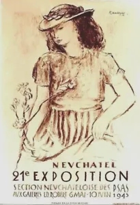 Original vintage poster SWISS ART EXPO NEUCHATEL 1945 - Picture 1 of 1