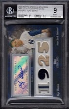 2008 Yogi Berra Topps Sterling Stardom Relics Autographs Quad /10 BGS 9 Mint 
