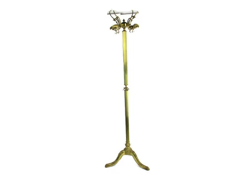 Italian Standing Hall Tree Coat Hallway Rack Brass  Eyecatcher Hollywood Regency Cover