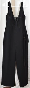 Topshop Women's Hexagon Trim Jumpsuit Black SIze US 6 - Picture 1 of 3