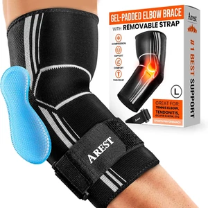 Tutore Epicondilite Gomito Con Fascia Di Compressione Gomitiera PalestraS-M-L-XL - Foto 1 di 7