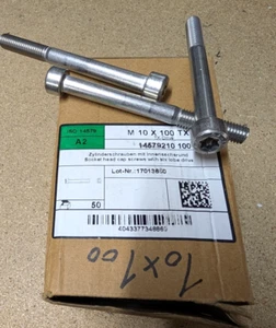 24 Stk. M10x100mm  Zylinderkopfschrauben DIN 14579 TX Edelstahl VA Zylinderkopf - Bild 1 von 1