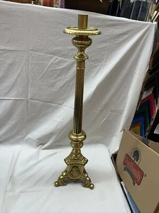 Antique Floor brass Candle Holder St Annes Catholic Church Crookston Cathedral - Picture 1 of 5