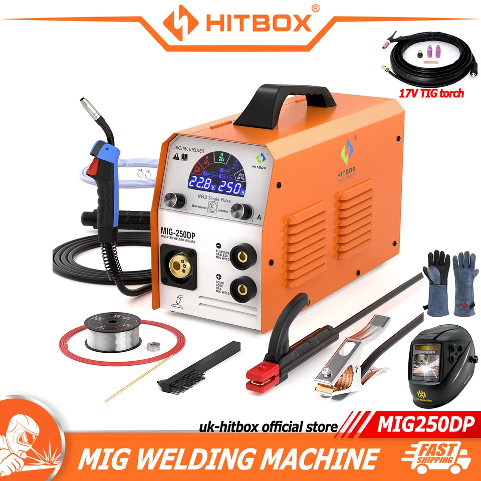 Hitbox mig-250dp multi process welder mig lift tig stick aluminium welding