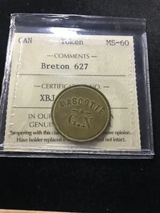 Canada,  Token,  Breton # 627  ICCS Graded**MS-60** - Foto 1 di 4