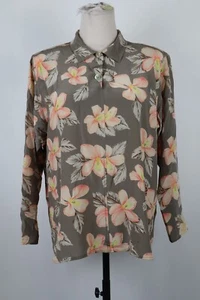 Persona Polo Shirt Woman Size 23 Vintage Floral Silk - Picture 1 of 7